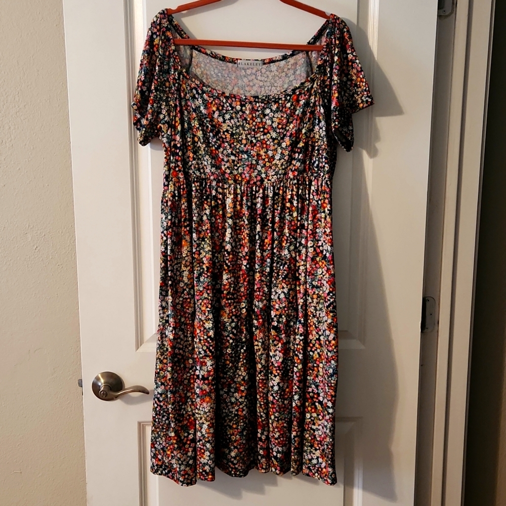 Womens Below Knee Floral Dress